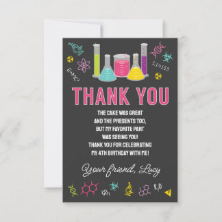 Pink Science Thank You Card