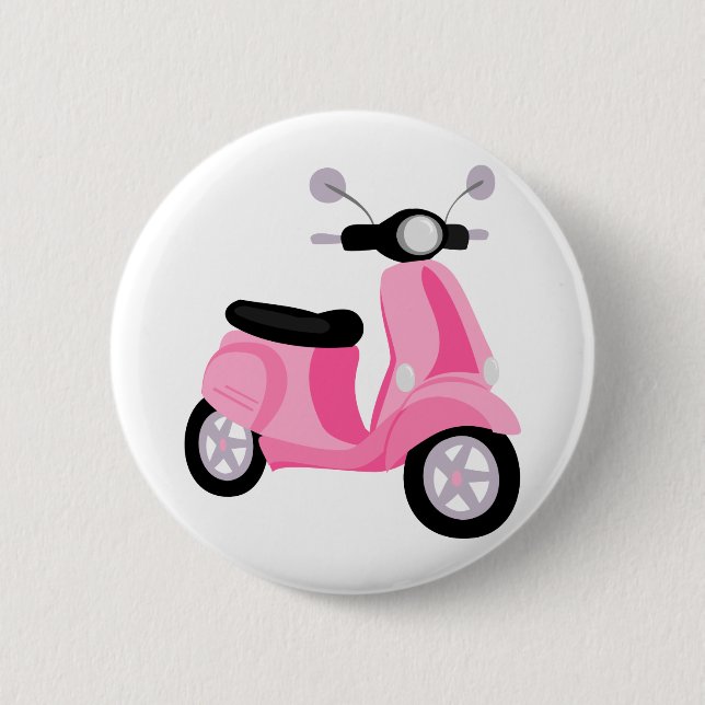 Pink Scooter 2 Inch Round Button (Front)