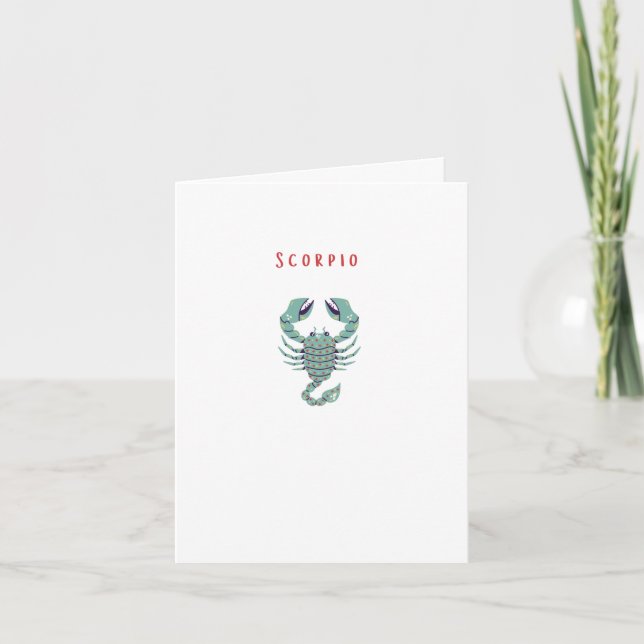 Pink Scorpio, zodiac, star sign Card (Front)