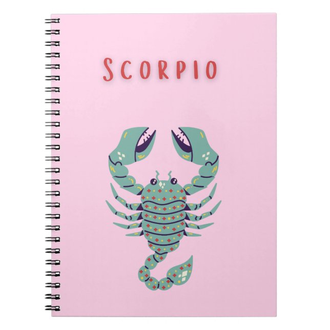 Pink Scorpio, zodiac, star sign Notebook (Front)