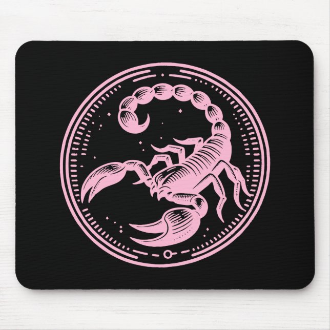Pink Scorpion Astrology Zodiac Sign Scorpio Mouse Pad (Front)