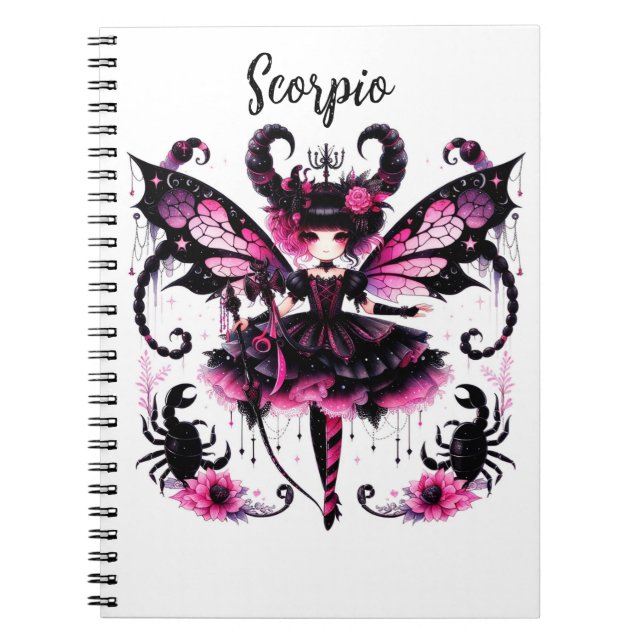 Pink Scorpion Astrology Zodiac Sign Scorpio Notebook (Front)