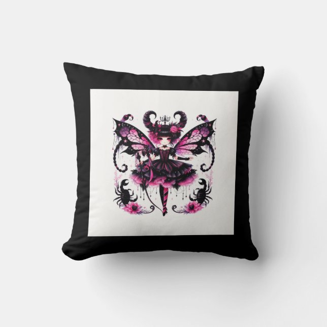 Pink Scorpion Astrology Zodiac Sign Scorpio Throw Pillow (Front)