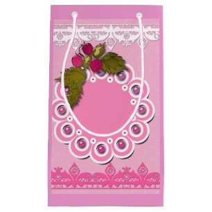 Pink scrapbooking small gift bag