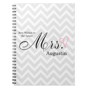 Pink Scribbled Heart Future Mrs Wedding Planner Notebook