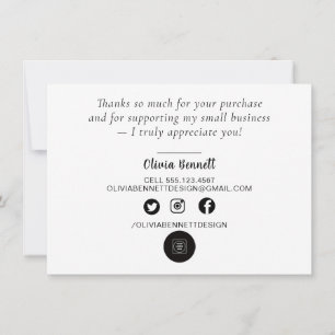 Pink Script Business Thank You Note Card