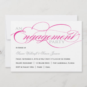 Pink Script Engagement Party Invitation