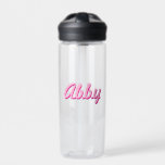 Pink Script Handwriting Fun Sports Custom Water Bottle<br><div class="desc">Playful and fun - this custom sports water bottle in the name and number of your choice adds style to your daily routine. In shades of pink. Personalize it with a name, message or number to make it uniquely yours. Perfect for custom gifts, team sports gifts, gifts for the holidays...</div>