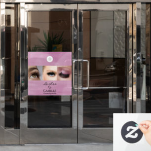 Pink Script Logo Photo Makeup Studio Window Cling