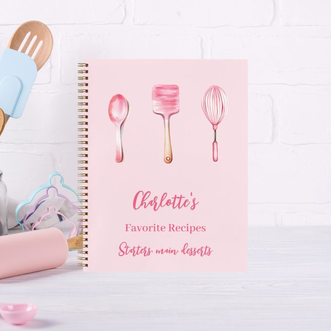 Pink script recipe cookbook notebook (Creator Uploaded)