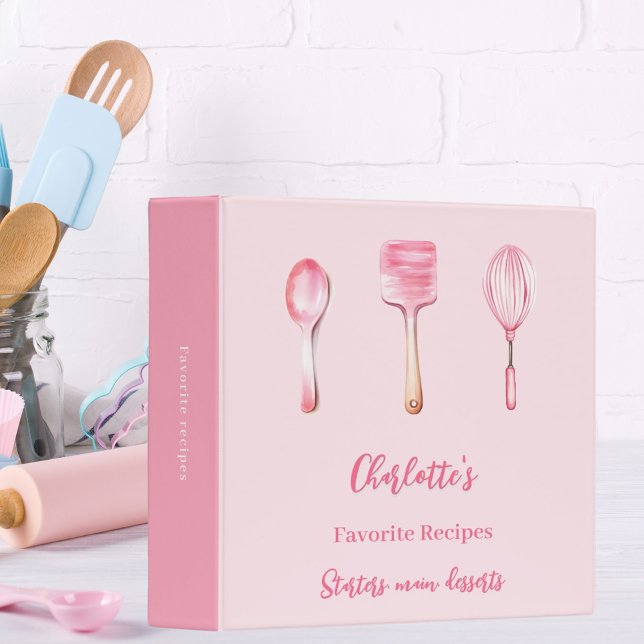 Pink script recipes binder (Creator Uploaded)