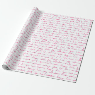 Pink Script Wedding Pretty Colourful Wrapping Pape Paper