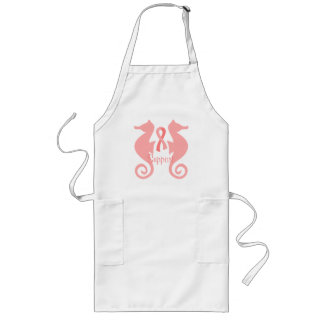 Pink Sea Horses Long Apron