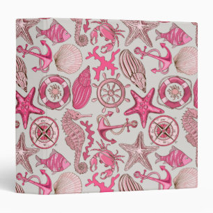 Pink Sea Pattern Binder