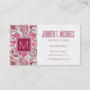 Pink Sea Pattern Business Card