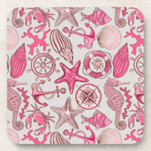 Pink Sea Pattern Coaster