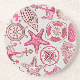 Pink Sea Pattern Coaster