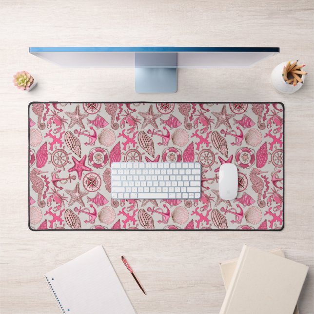 Pink Sea Pattern Desk Mat (Office 1)