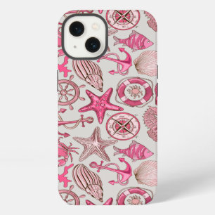 Pink Sea Pattern iPhone 13 Case
