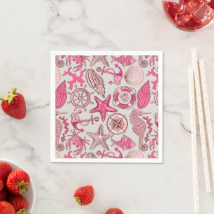 Pink Sea Pattern Napkin