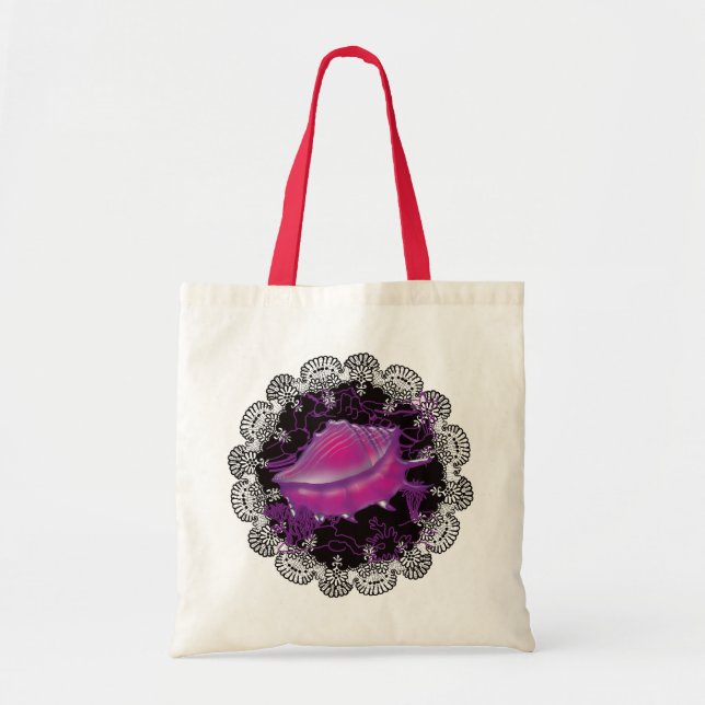 Pink sea shell tote bag (Front)