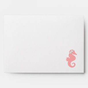 Pink Seahorse Beach Enveloppe de baby shower à thè