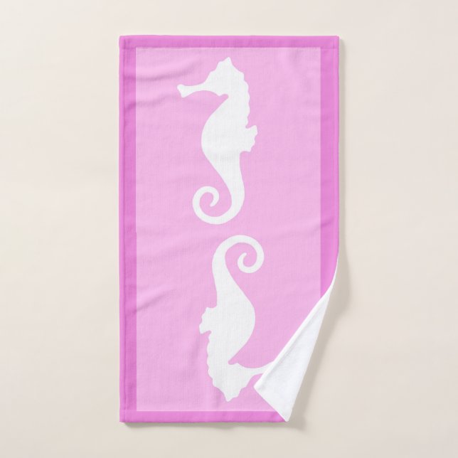 Pink Seahorse Hand Towel (Hand Towel)