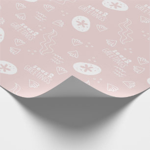 Pink Seas and Greetings Wrapping Paper