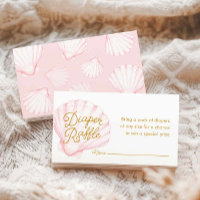 Pink Seashell Diaper Raffle Ticket