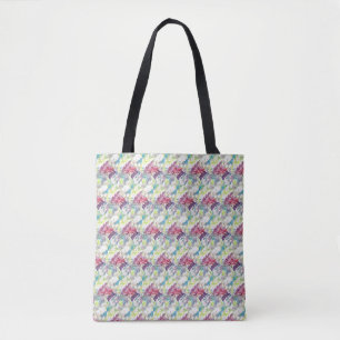 Pink seashell in the sea watercolor painting tote bag