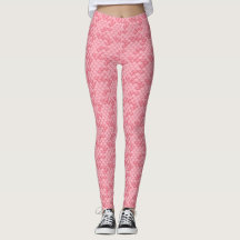 Pink Seashell Mermaid Scale Leggings Yoga Pants