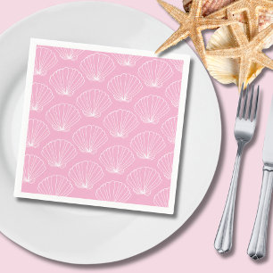Pink Seashell Ocean coastal Napkin