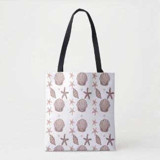 Pink Seashell Pattern – Beach Vibes Summer Design Tote Bag