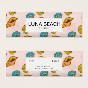 pink Seashell Pattern Clothing Label Hang Tag 