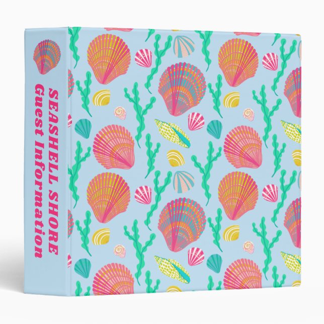Pink Seashells Beach Vacation Rental Information Binder (Front/Spine)