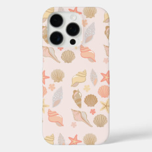 Pink Seashells Pattern iPhone 16 Pro Case