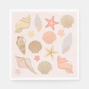 Pink Seashells Pattern Napkin