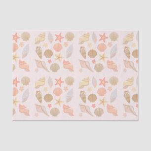 Pink Seashells Pattern Tissue Paper