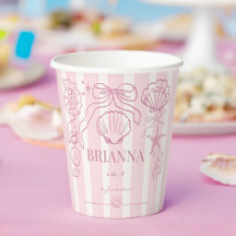 Pink seashells preppy beach girls birthday custom
