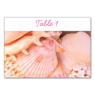 Pink Seashells Table Number