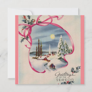Pink season greetings card