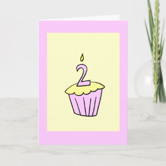 Pink Second Birthday Cupcake Card