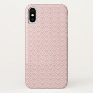 Pink Seigaiha Japanese Pattern Personalized Name Case-Mate iPhone Case