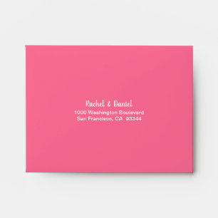 Pink Self Addressed Wedding RSVP Envelope