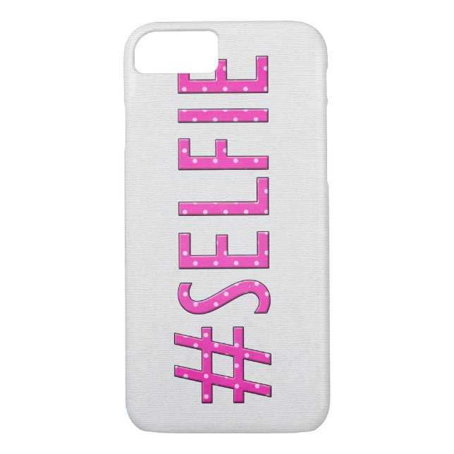 Pink "Selfie" Polka Dot Case-Mate iPhone Case (Back)