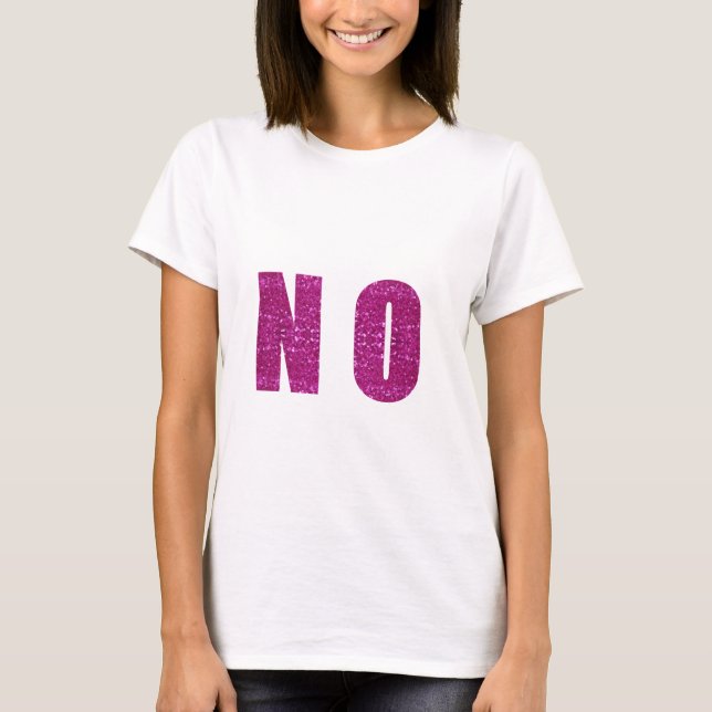 pink sequined no T-Shirt (Front)
