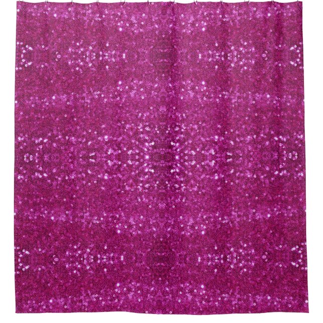 pink sequins bathroom shower curtain (Front)