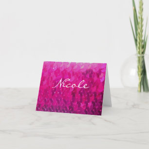 Pink Sequins Personalized Note Cards