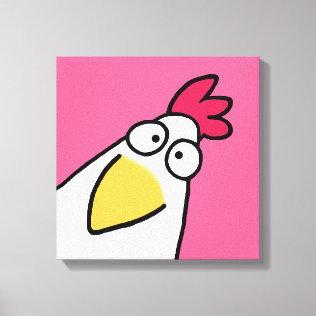 Pink SERIOUS CHICKEN by Sandra Boynton Canvas Print (Front)