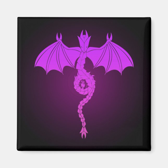 Pink Serpent Dragon Magnet (Front)